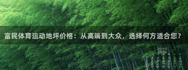 谈球吧体育官网：富民体育运动地坪价格：从高端到大众，选择何方适合您？